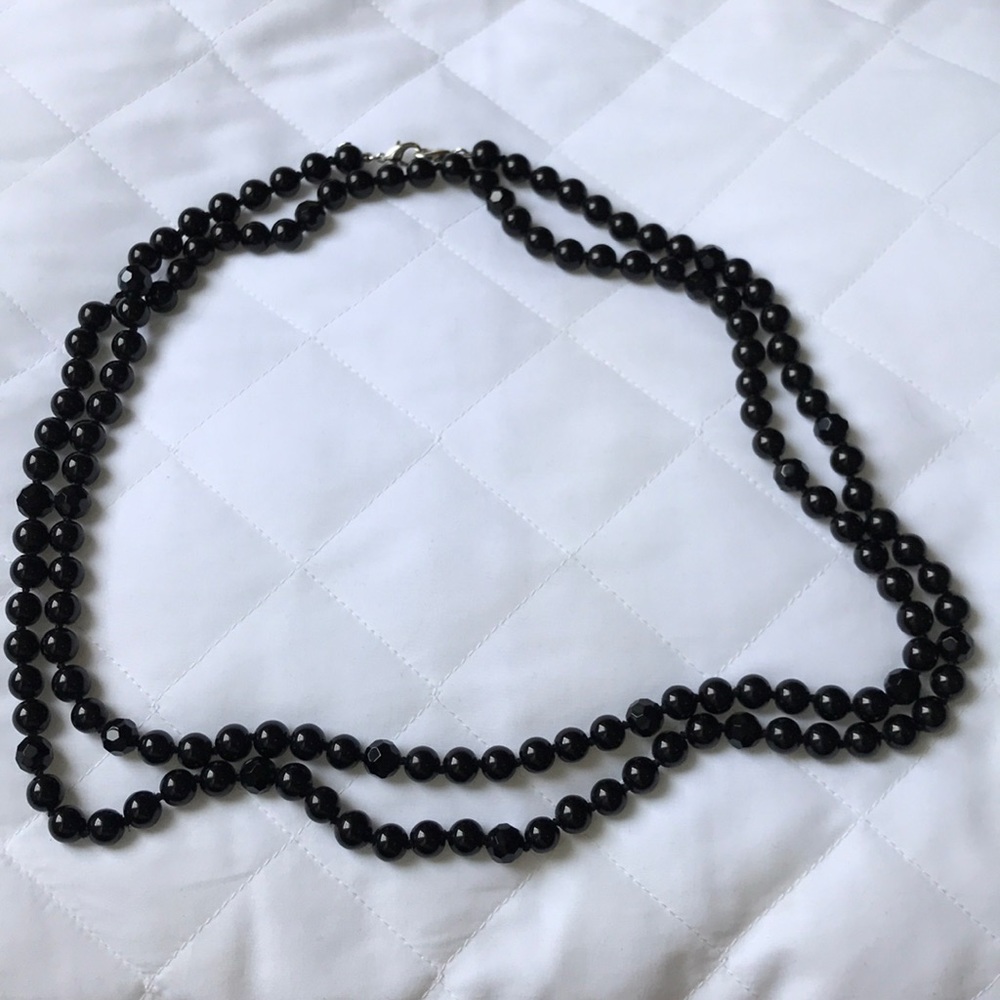 Black bead necklace